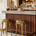 Table de bar GDFStudio Paula moderne en métal et bois avec 2 étagères de rangement et patins réglables