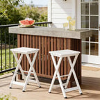 Table de bar GDFStudio Paula moderne en métal et bois avec 2 étagères de rangement et patins réglables