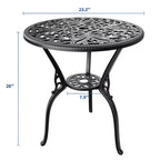 Table à manger d'extérieur légère en aluminium coulé, durable et facile à assembler pour patio et jardin