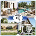 Table à manger d'extérieur légère en aluminium coulé, durable et facile à assembler pour patio et jardin