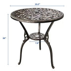 Table à manger d'extérieur légère en aluminium coulé, durable et facile à assembler pour patio et jardin