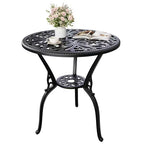 Outdoor Lightweight Cast Aluminum Dining Table, Durable & Easy to Assemble for Patio and Garden Use