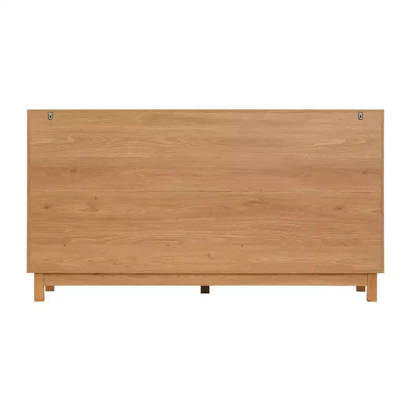 Commode Whisen à 6 tiroirs, design géométrique moderne, buffet de rangement large à accents demi-cercle pour chambre et salon