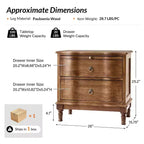 Table d'appoint traditionnelle Honorio en bois massif à 2 tiroirs avec prise de courant intégrée|HULALA HOME