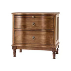 Table d'appoint traditionnelle Honorio en bois massif à 2 tiroirs avec prise de courant intégrée|HULALA HOME