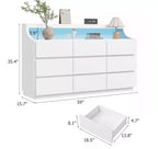 Commode en bois 59" avec 9 tiroirs – Meuble de rangement moderne pour chambre, salon, couloir et entrée