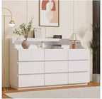 Commode en bois 59" avec 9 tiroirs – Meuble de rangement moderne pour chambre, salon, couloir et entrée