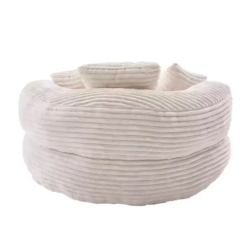 Canapé Poire pour Adultes et Enfants, Fauteuil Poire surdimensionné en Velours Côtelé avec 3 Coussins et Accoudoirs pour Salon Chambre - ModernLuxe