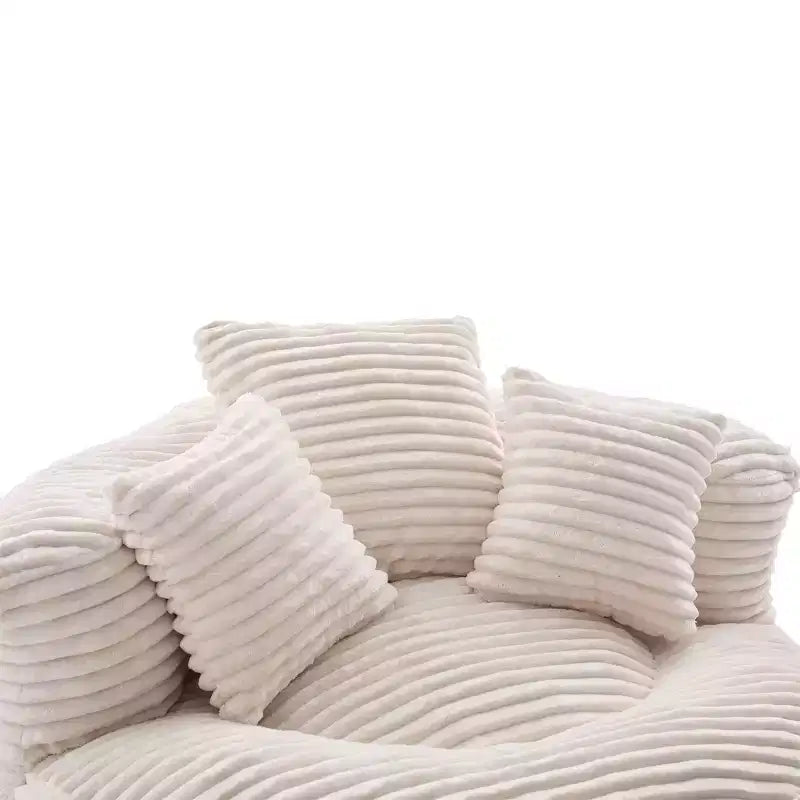 Canapé Poire pour Adultes et Enfants, Fauteuil Poire surdimensionné en Velours Côtelé avec 3 Coussins et Accoudoirs pour Salon Chambre - ModernLuxe