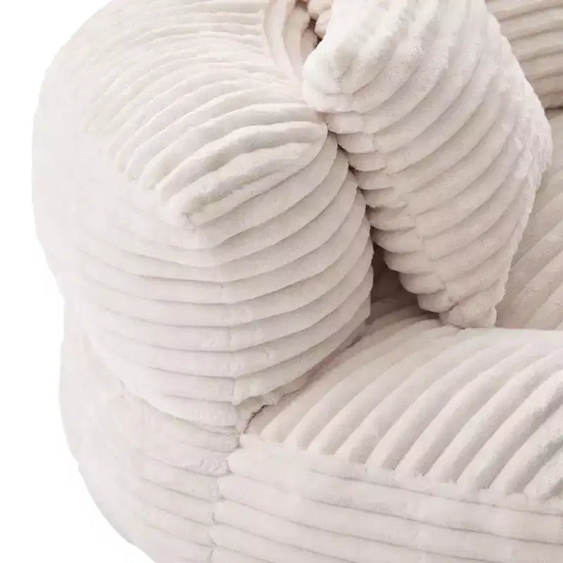 Canapé Poire pour Adultes et Enfants, Fauteuil Poire surdimensionné en Velours Côtelé avec 3 Coussins et Accoudoirs pour Salon Chambre - ModernLuxe