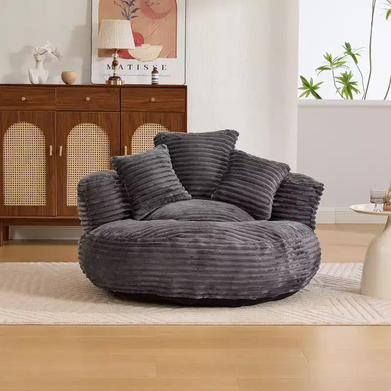 Canapé Poire pour Adultes et Enfants, Fauteuil Poire surdimensionné en Velours Côtelé avec 3 Coussins et Accoudoirs pour Salon Chambre - ModernLuxe