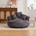 Canapé Poire pour Adultes et Enfants, Fauteuil Poire surdimensionné en Velours Côtelé avec 3 Coussins et Accoudoirs pour Salon Chambre - ModernLuxe