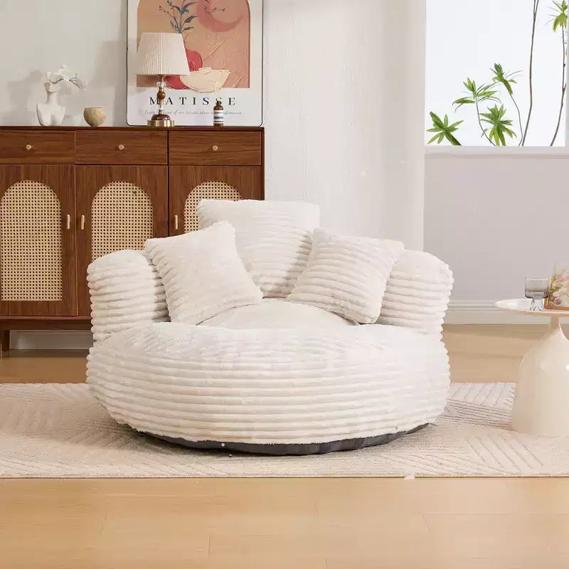 Canapé Poire pour Adultes et Enfants, Fauteuil Poire surdimensionné en Velours Côtelé avec 3 Coussins et Accoudoirs pour Salon Chambre - ModernLuxe