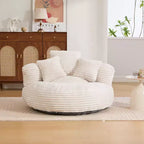 Canapé Poire pour Adultes et Enfants, Fauteuil Poire surdimensionné en Velours Côtelé avec 3 Coussins et Accoudoirs pour Salon Chambre - ModernLuxe