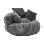 Canapé Poire pour Adultes et Enfants, Fauteuil Poire surdimensionné en Velours Côtelé avec 3 Coussins et Accoudoirs pour Salon Chambre - ModernLuxe