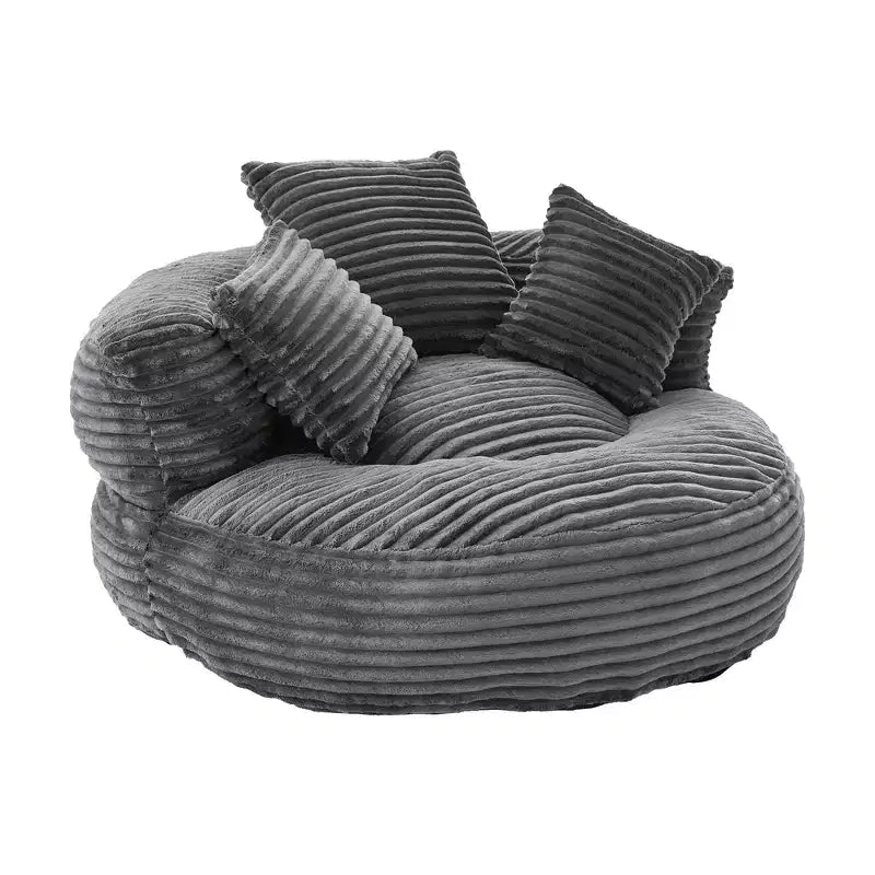Canapé Poire pour Adultes et Enfants, Fauteuil Poire surdimensionné en Velours Côtelé avec 3 Coussins et Accoudoirs pour Salon Chambre - ModernLuxe