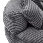 Canapé Poire pour Adultes et Enfants, Fauteuil Poire surdimensionné en Velours Côtelé avec 3 Coussins et Accoudoirs pour Salon Chambre - ModernLuxe