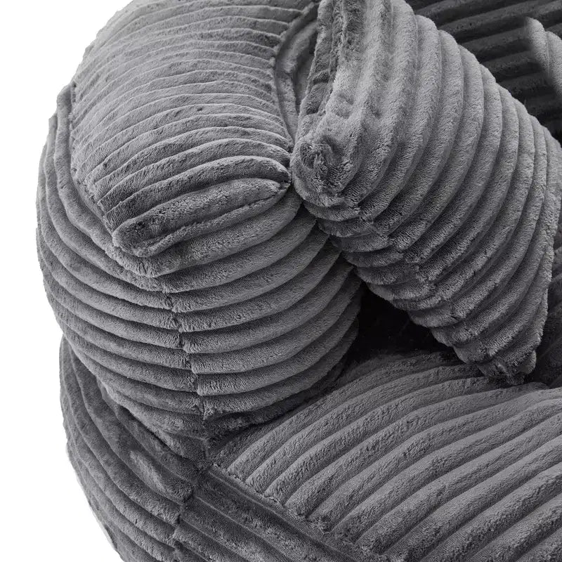 Canapé Poire pour Adultes et Enfants, Fauteuil Poire surdimensionné en Velours Côtelé avec 3 Coussins et Accoudoirs pour Salon Chambre - ModernLuxe