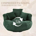 Canapé Poire pour Adultes et Enfants, Fauteuil Poire surdimensionné en Velours Côtelé avec 3 Coussins et Accoudoirs pour Salon Chambre - ModernLuxe