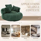 Canapé Poire pour Adultes et Enfants, Fauteuil Poire surdimensionné en Velours Côtelé avec 3 Coussins et Accoudoirs pour Salon Chambre - ModernLuxe