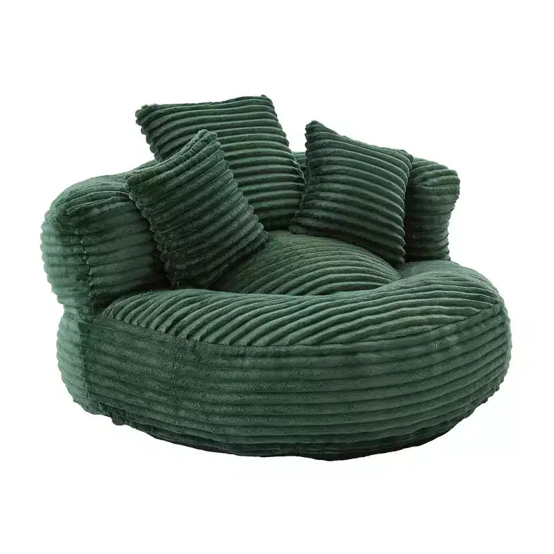 Canapé Poire pour Adultes et Enfants, Fauteuil Poire surdimensionné en Velours Côtelé avec 3 Coussins et Accoudoirs pour Salon Chambre - ModernLuxe