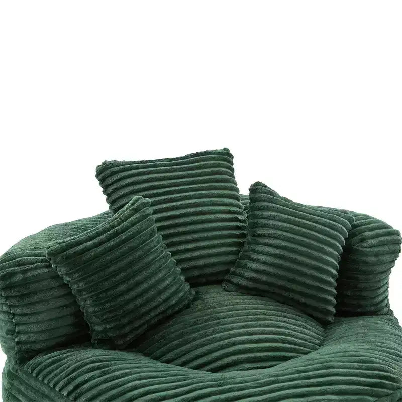 Canapé Poire pour Adultes et Enfants, Fauteuil Poire surdimensionné en Velours Côtelé avec 3 Coussins et Accoudoirs pour Salon Chambre - ModernLuxe