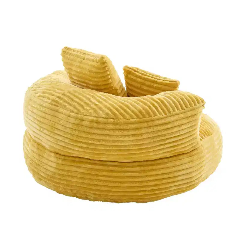 Canapé Poire pour Adultes et Enfants, Fauteuil Poire surdimensionné en Velours Côtelé avec 3 Coussins et Accoudoirs pour Salon Chambre - ModernLuxe