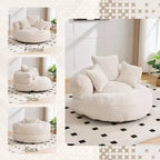 Canapé Poire pour Adultes et Enfants, Fauteuil Poire surdimensionné en Velours Côtelé avec 3 Coussins et Accoudoirs pour Salon Chambre - ModernLuxe