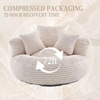 Canapé Poire pour Adultes et Enfants, Fauteuil Poire surdimensionné en Velours Côtelé avec 3 Coussins et Accoudoirs pour Salon Chambre - ModernLuxe