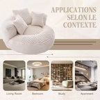 Canapé Poire pour Adultes et Enfants, Fauteuil Poire surdimensionné en Velours Côtelé avec 3 Coussins et Accoudoirs pour Salon Chambre - ModernLuxe