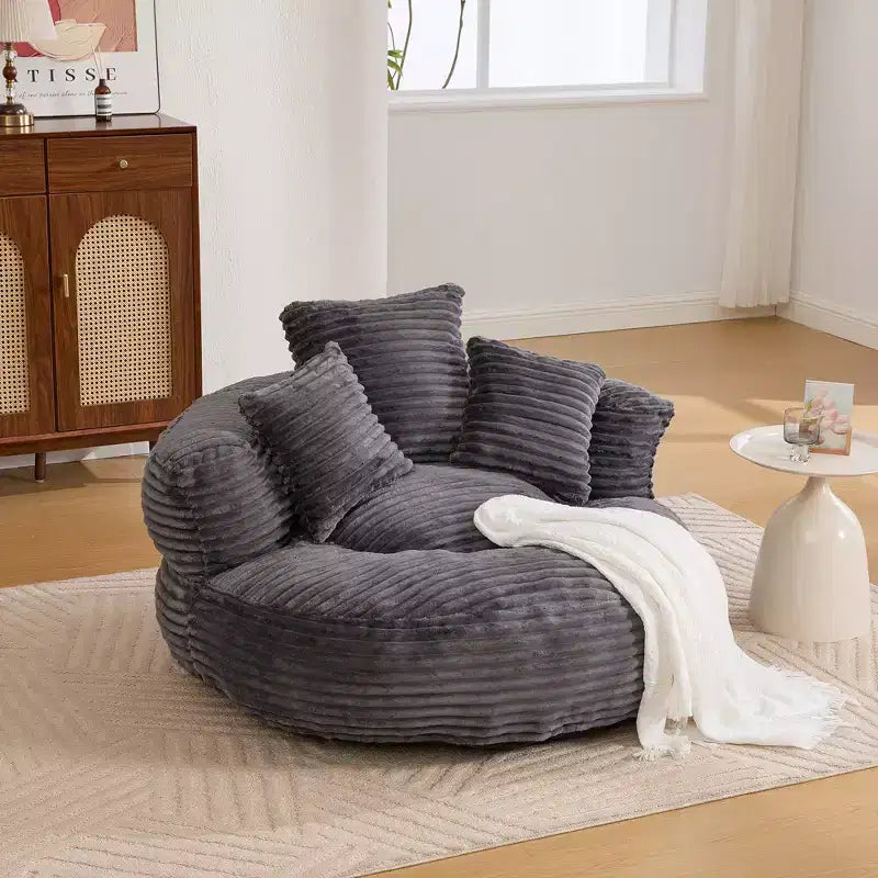 Canapé Poire pour Adultes et Enfants, Fauteuil Poire surdimensionné en Velours Côtelé avec 3 Coussins et Accoudoirs pour Salon Chambre - ModernLuxe