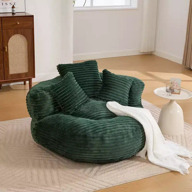 Canapé Poire pour Adultes et Enfants, Fauteuil Poire surdimensionné en Velours Côtelé avec 3 Coussins et Accoudoirs pour Salon Chambre - ModernLuxe