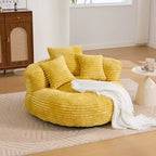 Canapé Poire pour Adultes et Enfants, Fauteuil Poire surdimensionné en Velours Côtelé avec 3 Coussins et Accoudoirs pour Salon Chambre - ModernLuxe
