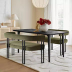Banc moderne Panipeachy 49" avec dossier et accoudoirs, banc de salle à manger élégant, causeuse avec cadre en métal, siège d'appoint pour salon