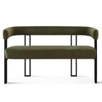 Banc moderne Panipeachy 49" avec dossier et accoudoirs, banc de salle à manger élégant, causeuse avec cadre en métal, siège d'appoint pour salon