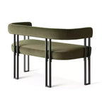 Banc moderne Panipeachy 49" avec dossier et accoudoirs, banc de salle à manger élégant, causeuse avec cadre en métal, siège d'appoint pour salon