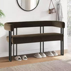 Banc moderne Panipeachy 49" avec dossier et accoudoirs, banc de salle à manger élégant, causeuse avec cadre en métal, siège d'appoint pour salon