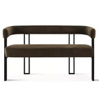 Banc moderne Panipeachy 49" avec dossier et accoudoirs, banc de salle à manger élégant, causeuse avec cadre en métal, siège d'appoint pour salon