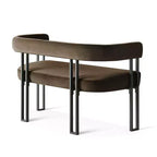 Banc moderne Panipeachy 49" avec dossier et accoudoirs, banc de salle à manger élégant, causeuse avec cadre en métal, siège d'appoint pour salon