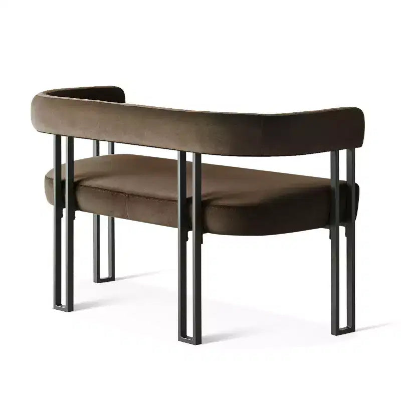 Banc moderne Panipeachy 49" avec dossier et accoudoirs, banc de salle à manger élégant, causeuse avec cadre en métal, siège d'appoint pour salon