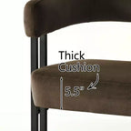 Banc moderne Panipeachy 49" avec dossier et accoudoirs, banc de salle à manger élégant, causeuse avec cadre en métal, siège d'appoint pour salon