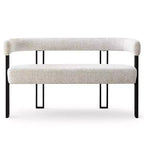 Banc moderne Panipeachy 49" avec dossier et accoudoirs, banc de salle à manger élégant, causeuse avec cadre en métal, siège d'appoint pour salon