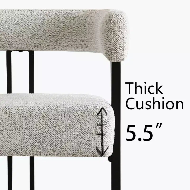 Banc moderne Panipeachy 49" avec dossier et accoudoirs, banc de salle à manger élégant, causeuse avec cadre en métal, siège d'appoint pour salon