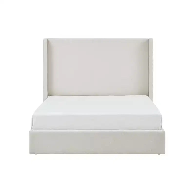 Lit de sol moderne Heino de Christopher Knight Home en tissu bouclé avec tête de lit capitonnée à oreilles