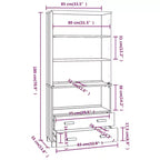vidaXL Ensemble de 2 buffets en pin massif miel Grand buffet