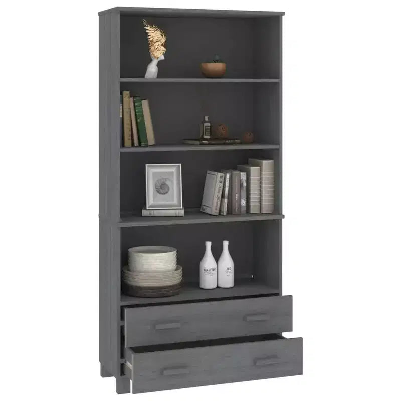 vidaXL Ensemble de 2 buffets en pin massif miel Grand buffet