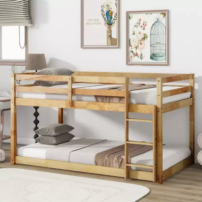Cadre de lit jumeau MAYEERTY avec rangement sous le lit, adapté aux enfants, en métal robuste