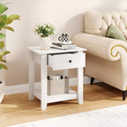 Costway Table de Chevet 1/2 PCS avec Tiroir, Table de Chevet Moderne à 3 Niveaux avec Étagère Ouverte pour Chambre à Coucher Blanc/Noir
