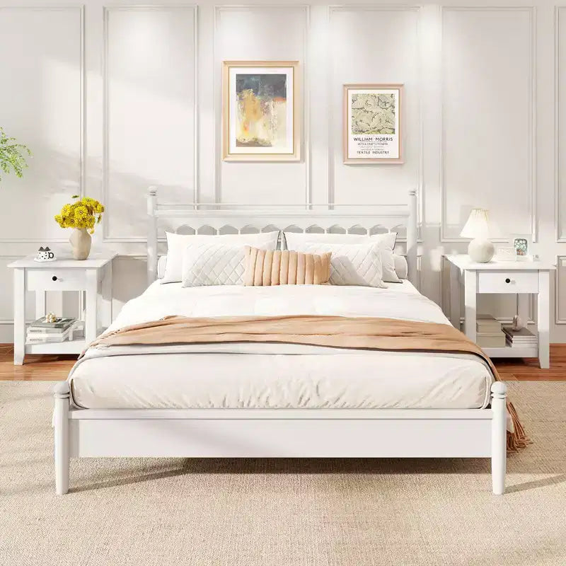 Costway Table de Chevet 1/2 PCS avec Tiroir, Table de Chevet Moderne à 3 Niveaux avec Étagère Ouverte pour Chambre à Coucher Blanc/Noir