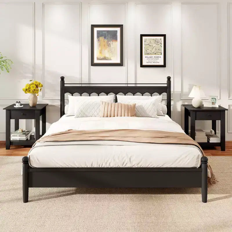 Costway Table de Chevet 1/2 PCS avec Tiroir, Table de Chevet Moderne à 3 Niveaux avec Étagère Ouverte pour Chambre à Coucher Blanc/Noir